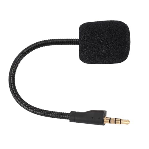 Replacement Game Mic for 1 Detachable Noise Cancelling Microphone, Bendable Gaming Headset Mic Boom with Foam Cover, 3.5mm Gold Plated Plug and Play Microphone for