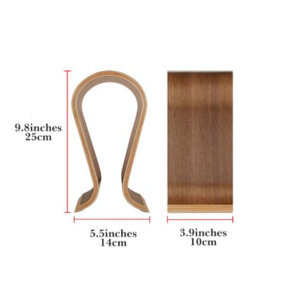 Linkidea Wooden Omega Headphones Stand/Wooden Headphone Hanger/Wood Headset Holder/Omega Earphone Desk Display Hanger - Wooden Headsets Walnut Finish