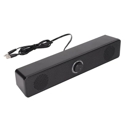 Yosoo Health Gear Wired Computer Speaker, 6W Soundbar with 3.5mm Input, USB Powered, Volume Control for Desktop PC, Laptop, Projector,