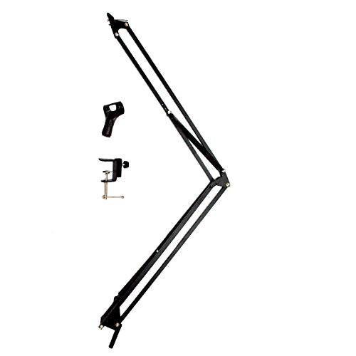 ChromaCast Pro Series 38" Scissors Arm Adjustable Microphone Desk Stand with Boom Suspension, Includes Mic Clip (CC-SDMIC-STAND-38)