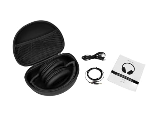 Monoprice Wireless Over Ear Headphones - Active Noise Cancelling (ANC) Bluetooth 5.0, Extended Playtime, Qualcomm aptX Audio, 40mm Drivers, Black