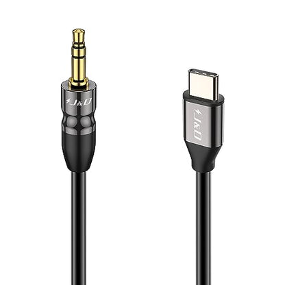 J&D USB C to 3.5mm 1/8 inch Audio Aux Cable, Compatible with iPhone 16/17 Series, Compatible with Google Pixel 10/9/8, MacBook, 3.3 Feet