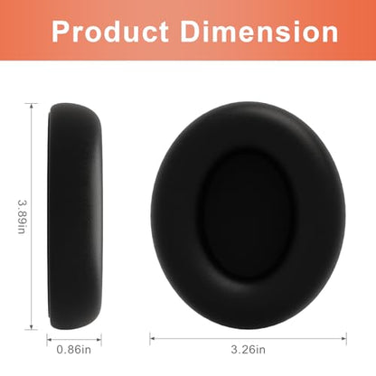 Replacement Ear Pads Compatible with Beats Studio Pro Headphones, Black | Noise Isolating Memory Foam Cushions, Soft Protein Leather, Includes Pry Tool