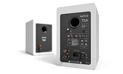 Kanto TUK Powered Speaker with Headphone Out | Built-in USB DAC | Dedicated RCA with Phono Pre-amp | Bluetooth | AMT Tweeter | 5.25" Driver | Pair | Matte White - color: Matte White
