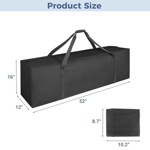 COOLBEBE 2 Pack 52" Sports Duffle Bag - 160L Extra Large Travel Luggage Bag | Upgrade 2-way Lockable Zippers, Sturdy & Water Resistant Long Duffle Bag for Tent Pole Camping Moving (Black 52inch) - size: 52" x 12" x 16" 2Pack