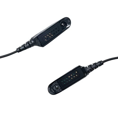 Multi-Pin Acoustic Tube Earpiece Compatible with HT750 | 1-pack multi-pin clear acoustic tube headset with PTT mic compatible with Motorola HT1250 GP328 MTX850 radios.