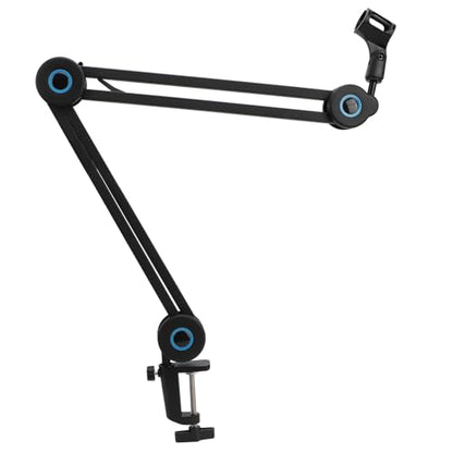 Microphone Arm Stand, Aluminum Alloy Desktop Mic Boom Stand with Cable Management, 3/8 to 5/8 Inch Adapter, Adjustable Clamp Mount for Studio Recording Podcasting