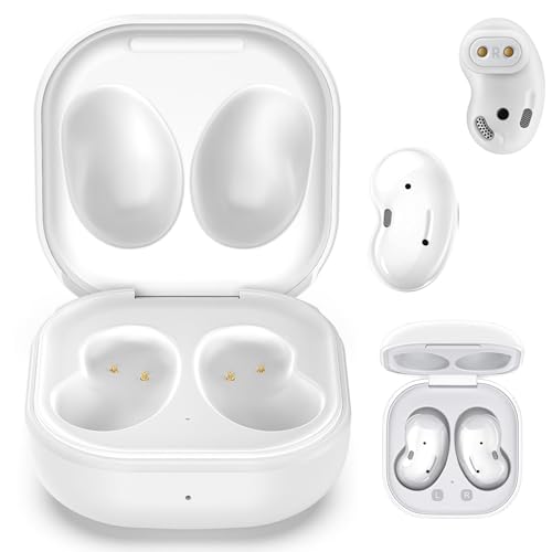 Kissmart Charging Case for Galaxy Buds Live SM-R180 Earbuds (White) | Replacement Charger Case Cover Dock Station for Samsung Galaxy Buds Live Headphones - color: White
