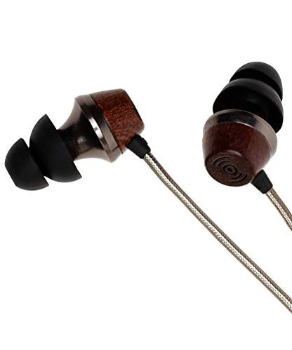 Symphonized ALN 2.0 Premium Genuine Wood In-ear Noise-isolating Headphones|Earbuds|Earphones with Innovative Shield Technology Cable and Mic (Gunmetal) - color: Gunmetal