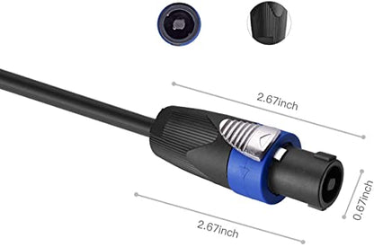 Pro 6ft 12 Gauge Speakon to Speakon Male Audio Speaker Cable, Single - size: 6ft