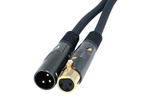 Monoprice 104749 Premier Series XLR Male to XLR Female - 1.5ft - Black - Gold Plated | 16AWG Copper Wire Conductors [Microphone & Interconnect] - size: 1.5ft, style: Premier Series