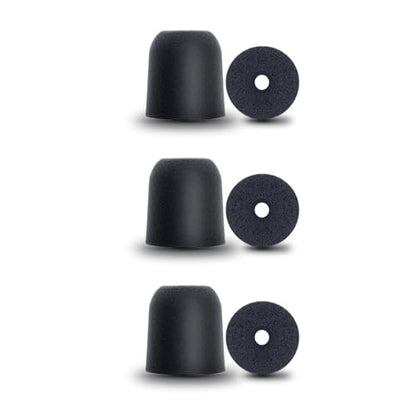 Klowcok Replacement Ear Tips for Walker's Rope Enhancer, Razor X/XV3.0, M | Memory Foam Tips, Hearing Protection Earbuds Tips, Noise Isolation, 3 Pairs, Black, Medium - size: Medium