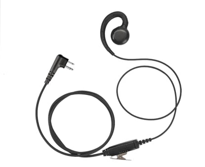 Two Way Radio Earpiece with Mic, C Hook Headset for Walkie Talkies, Security Surveillance Acoustic Tube Earpiece, 2 Pin Radio Compatible
