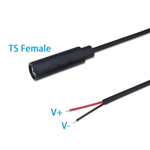 10PCS 3.5mm 1/8" TS Mono Audio Female Plug to 2Wire Pigtail Cable | 25cm Length，TS 2Pole，for Headphone Headset Earphone DIY Repair Replacement - style: 3.5mm TS Mono Female