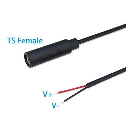 10PCS 3.5mm 1/8" TS Mono Audio Female Plug to 2Wire Pigtail Cable | 25cm Length，TS 2Pole，for Headphone Headset Earphone DIY Repair Replacement - style: 3.5mm TS Mono Female