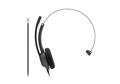 Cisco Headset 321 RJ9, Wired Single On-Ear Headphones, RJ9 Connection IP Phone, Carbon Black, 2-Year Limited Liability Warranty (HS-W-321-C-RJ9) - style: Music