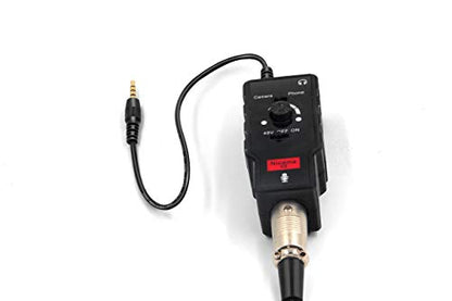 V2 XLR Female to 3.5mm TRS TRRS Adapter Cable for Shotgun or Condenser Rode Sennheiser Microphone, Mic Preamp with 48V Phantom Power Supply for iPhone iPad DSLR Camera (Not for Canon T5, 6 7)