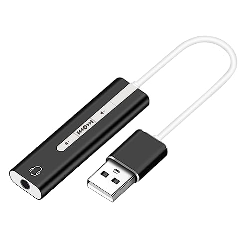 Balacoo USB 3.1 Sound Card for PC with 7.1 Surround Sound Adjustable Mic and Earphone Plug-Gaming and Streaming Black