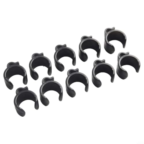 10 Pack Plastic Mic Cable Clips for Tripod Stand, ABS Microphone Wire Clamps Holder for Studio Desktop PC, Black Cable Management Organizers for 20-25mm Pipes(25mm) - size: 25mm