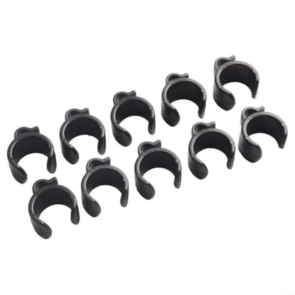 10 Pack Plastic Mic Cable Clips for Tripod Stand, ABS Microphone Wire Clamps Holder for Studio Desktop PC, Black Cable Management Organizers for 20-25mm Pipes(25mm) - size: 25mm