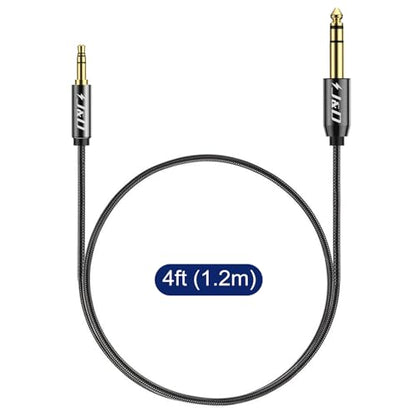 J&D 3.5mm to 6.35mm Stereo Audio Cable, Gold Plated 3.5mm 1/8 inch Male TRS to 6.35mm 1/4 inch Male TRS Copper Shell Cable, Nylon Braid for Smartphone, Amplifiers, 4 Feet - size: 4 ft