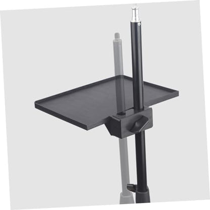 Microphone Stand Tray for Streaming Dual Clamp On Rack Heavy Duty Mic Stand Accessories Phone Holder Suitable for Karaoke and Outdoor Events