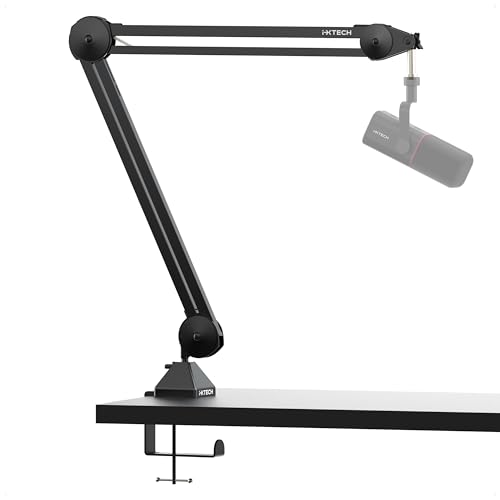Microphone Boom Arm Stand, Heavy Duty Adjustable Mic Stand with Cable Ties, Desk Mount Arm Stand for Gaming Streaming Podcasting. - color: MI06 LARGE