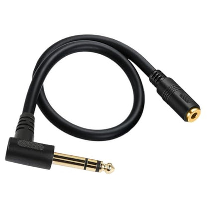 Seadream 3.5mm Female to 6.35mm Angle Male Audio Adapter Cable, Right Angle 1/4 Inch TRS to 3.5mm Adapter Cord Gold-Plated Connectors 30cm