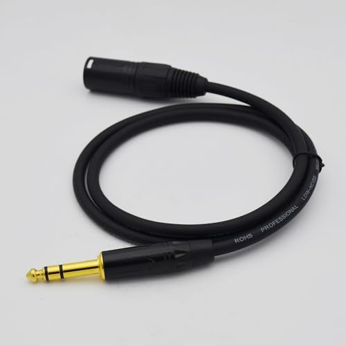 XLR to 1/4 Cable,1/4 Inch TRS to 3 pin Male Plug Stereo XLR Cables, Balanced Interconnect Microphone Mic Cable for Audio Speaker Studio-2 Pack 3ft Foot Input Patch Cords