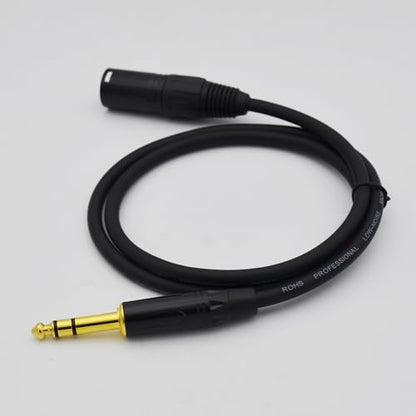 XLR to 1/4 Cable,1/4 Inch TRS to 3 pin Male Plug Stereo XLR Cables, Balanced Interconnect Microphone Mic Cable for Audio Speaker Studio-2 Pack 3ft Foot Input Patch Cords