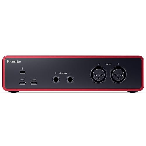 Focusrite Scarlett 2i2 4th Gen 2x2 USB Audio Interface Bundle with 2 H&A 6' XLR Cables