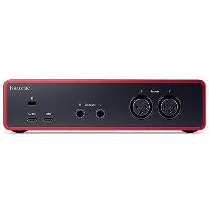 Focusrite Scarlett 2i2 4th Gen 2x2 USB Audio Interface Bundle with 2 H&A 6' XLR Cables