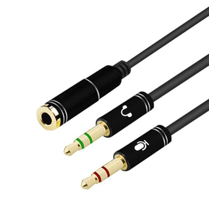 3.5mm Auxiliary Audio Splitter Cable Separate Gaming Headset TRRS to Microphone & Headphone Port Independent (12inch / 30cm)