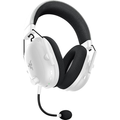 Razer BlackShark V2 Pro Wireless Gaming Headset, PC, 70 Hr Battery, White | Detachable Mic, Pro-Tuned FPS Profiles, 50mm Drivers, Noise-Isolating Earcups w/ Ultra-Soft Memory Foam, For PS5, Switch 2 - color: White, style: Gen 2
