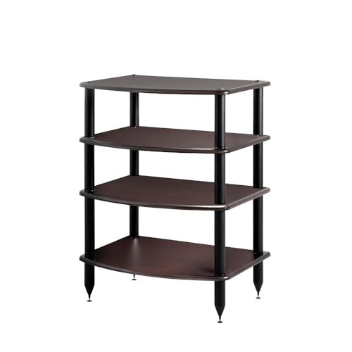 Pangea Audio Vulcan Four Shelf Audio Rack, Media Stand, and Components Cabinet 4 Shelf Espresso - color: 4 Shelf Espresso