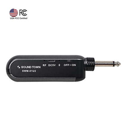 Sound Town 100-Channel UHF Rechargeable Wireless Handheld Microphone System with Built-in Effects, 1/4" Mini Portable Receiver for Karaoke, Events, Church, Meetings (SWM01-U2HH) - size: 100-Channel UHF with 2 Handheld Mics