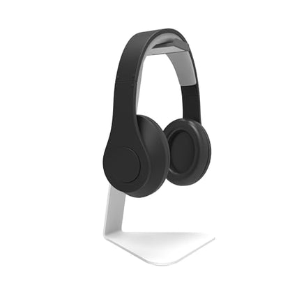 Kanto H1 Universal Headphone Stand - White - Solid Steel Construction - Curved Silicone Resting Surface - color: White, style: H1 Universal