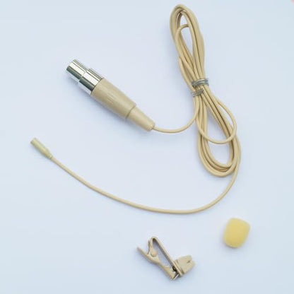 new TL48 Very Mini Clip-On Lavalier Microphone for Shure Wireless BodyPack System TA4F Lapel Mic Black/Beige Option (Beige) - color: Beige