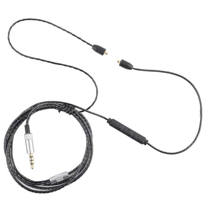 Replacement Earphone Cable, Upgraded Audio Cable with Mic for In-Ear Monitors, Durable Black for Musicians Commuters Gamers Fitness Enthusiasts