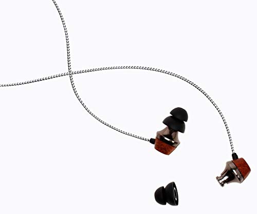 Symphonized ALN 2.0 Premium Genuine Wood in-Ear Noise-isolating Headphone, Earbud, Earphones with Innovative Shield Technology Cable and Mic (Silver) - color: Silver