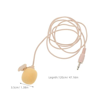 Toddmomy Mini Lavalier Microphone Condenser Clip-on Mic with 3.5mm Plug, Portable Skin Tone Compact Lapel Microphone System for Video Recording, Interview, and Laptop Use