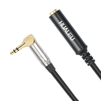 Right Angle 1/8 Male to 1/4 Female Stereo Audio Cable,TRS 6.35mm (1/4 inch) Female to 3.5 (1/8 inch) Male Right Angle Cable for Amplifier, Guitar, Headphone, Laptop-3.3Feet 1pack - size: 3.3Feet