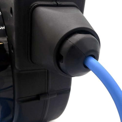50ft. 12/3 SJEOOW Cable, Outdoor/Watertight, Retractable Cord Reel – Watertight, 20A Breaker, Retractable to 30°F, Includes 2 Mounting Brackets, 180° Swivel Mount.
