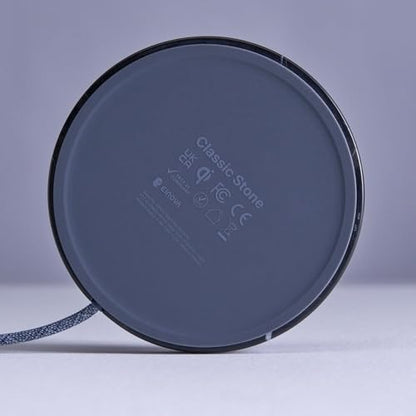 Einova Classic Stone – Marble Wireless Charging Pad Designed in Italy, Integrated 6 ft USB-C Cable, Smartphones, Wireless Earbuds, Smartwatches – Black Marquina Marble - color: Black Marquina marble – Classic Stone