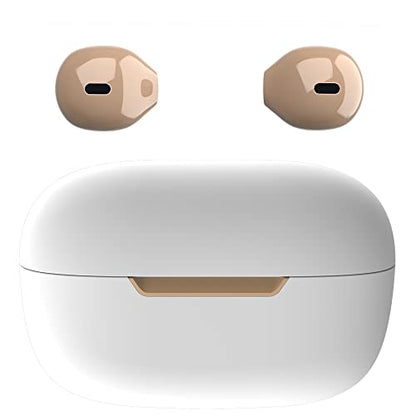 Invisible Mini Wireless Bluetooth Earbuds, Small Semi in-Ear Earbuds for Work & Daily Use, Touch Control, Lightweight for Music & Audiobooks - color: Nude