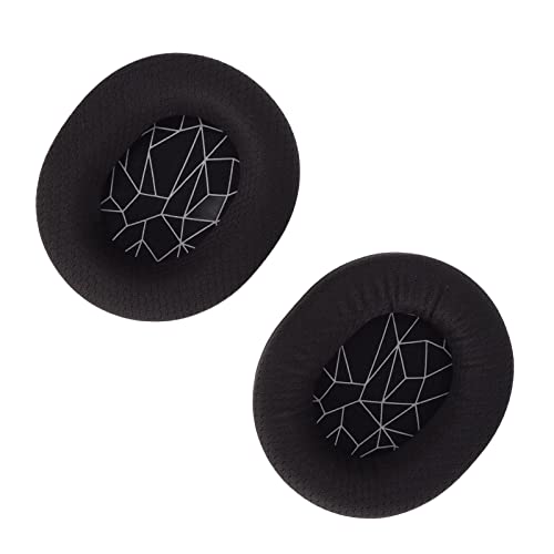 Replacement Ear Cushion Pads with Memory Foam Protein Leather for 3 5 7 Pro ATH M40X M50X MDR 7506 Cloud 2 Black V2 (Black Ear Pads with White Silk Screen) - color: Black ear pads with white silk screen