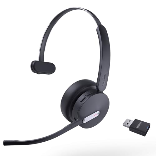 Yealink WH64 Hybrid Mono DECT Dongle & Bluetooth Wireless Teams Headset | Single On Ear Work Headphones for PC, Laptop, Cell Phone, 492ft Range, 3X Mic Noise Canceling, 26H Talk Time - style: WH64 Hy-Mono Teams( DECT Dongle)