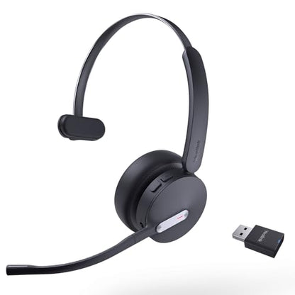 Yealink WH64 Hybrid Mono DECT Dongle & Bluetooth Wireless Teams Headset | Single On Ear Work Headphones for PC, Laptop, Cell Phone, 492ft Range, 3X Mic Noise Canceling, 26H Talk Time - style: WH64 Hy-Mono Teams( DECT Dongle)