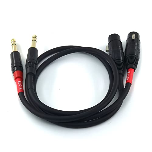 XLR to 1/4 TRS Stereo Adapter, 6.35mm Dual Channel to 3-Pin XLR (Female), Balanced Microphone Audio Converter Cable, 6FT - size: 6feet