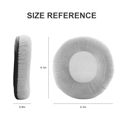Velour Ear Pads 100 mm Universal Replacement Ear Pads Cushions Suitable Many Large Headphones Round Memory Foam Earpads Compatible with Beyerdynamic, Sennheiser, AKG, ATH, Sony & More (Gray) - color: Gray